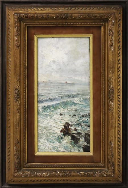 Attilio Pratella — Marina con Capri sullo sfondo